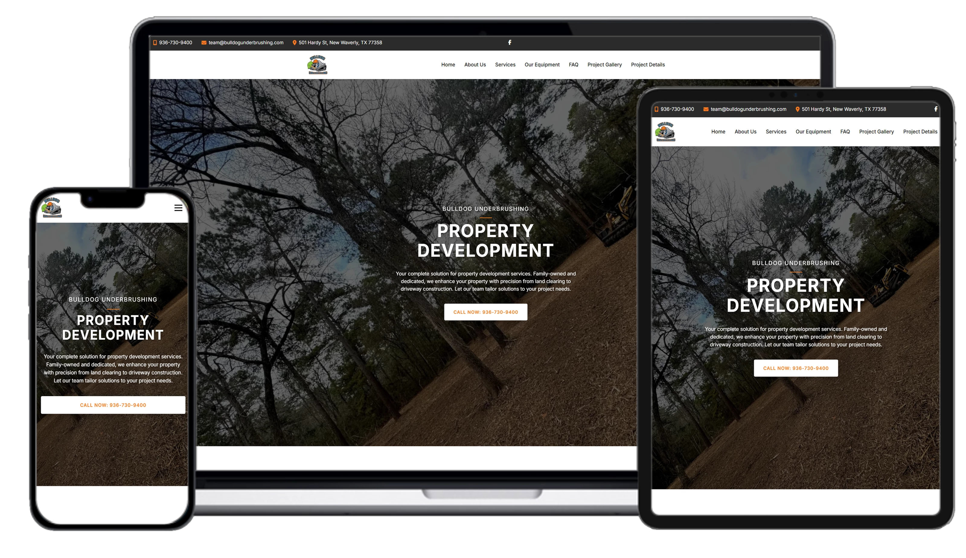 Bulldog Underbrushing website mockup